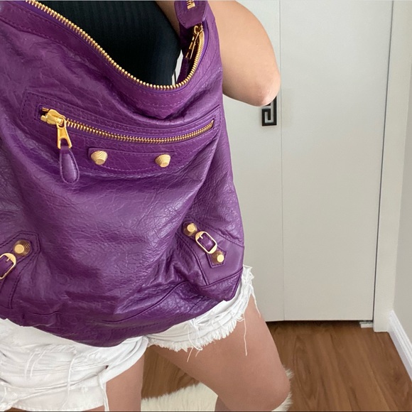 Balenciaga Violet Lambskin Giant 12 Shoulder Bag - Picture 10 of 13